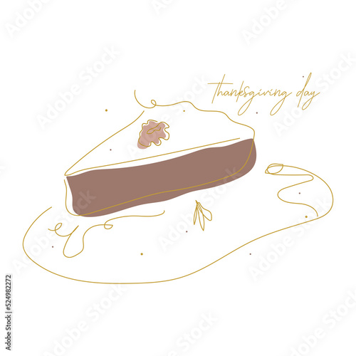 Thanksgiving day Pie. Pattern for textiles. Autumn motifs.