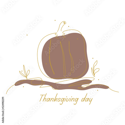 Thanksgiving day Pumpkin. Pattern for textiles. Autumn motifs.