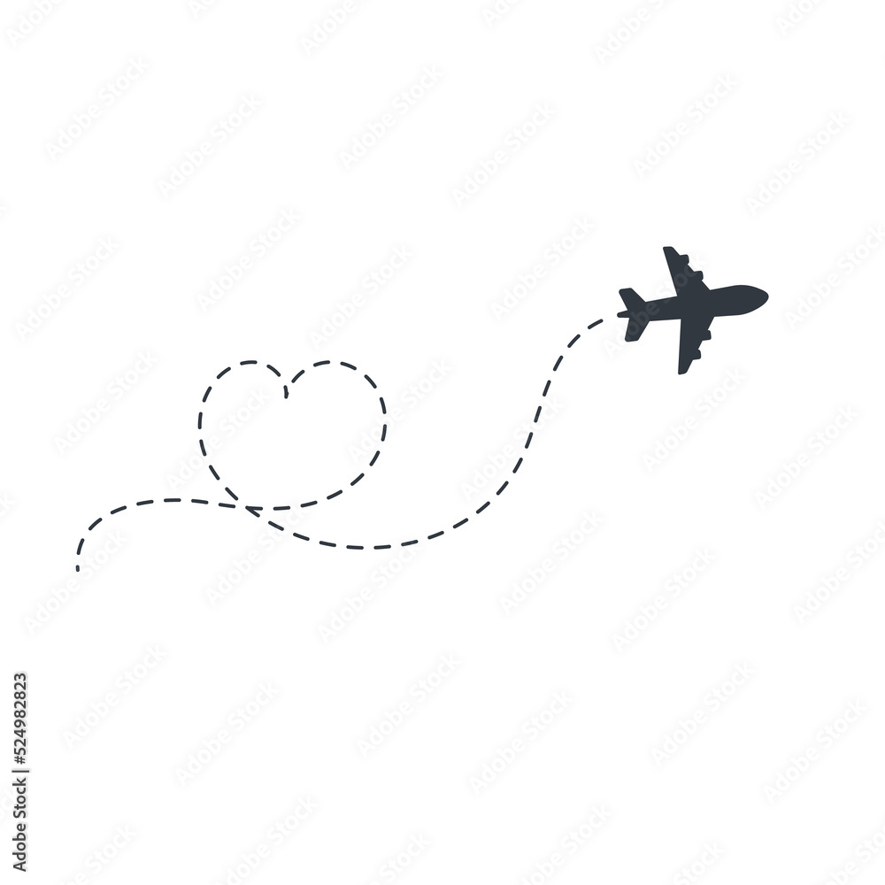 Airplane routes. Travel vector icon. Travel from start point and dotted line tracing. Airplane routes. Travel vector icon. Travel from start point and dotted line tracing.