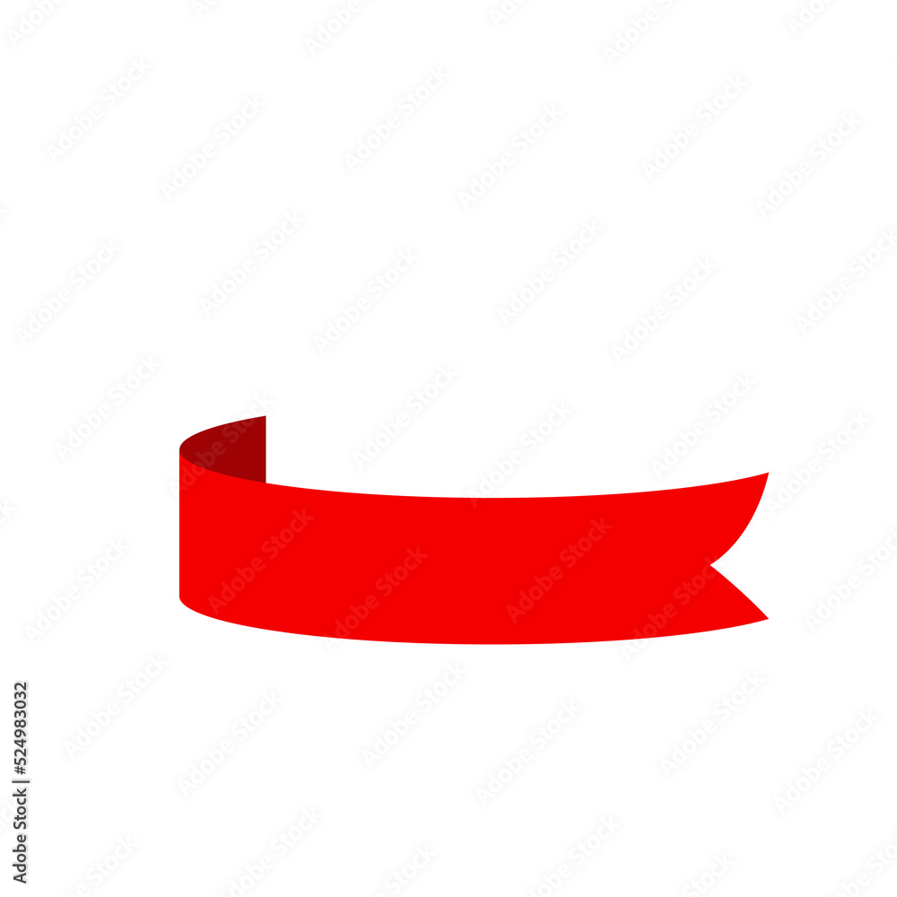 Vector red ribbon banner set. Flat red ribbon for promotion, discount label in product sales. Vector red ribbon banner set. Flat red ribbon for promotion, discount label in product sales.