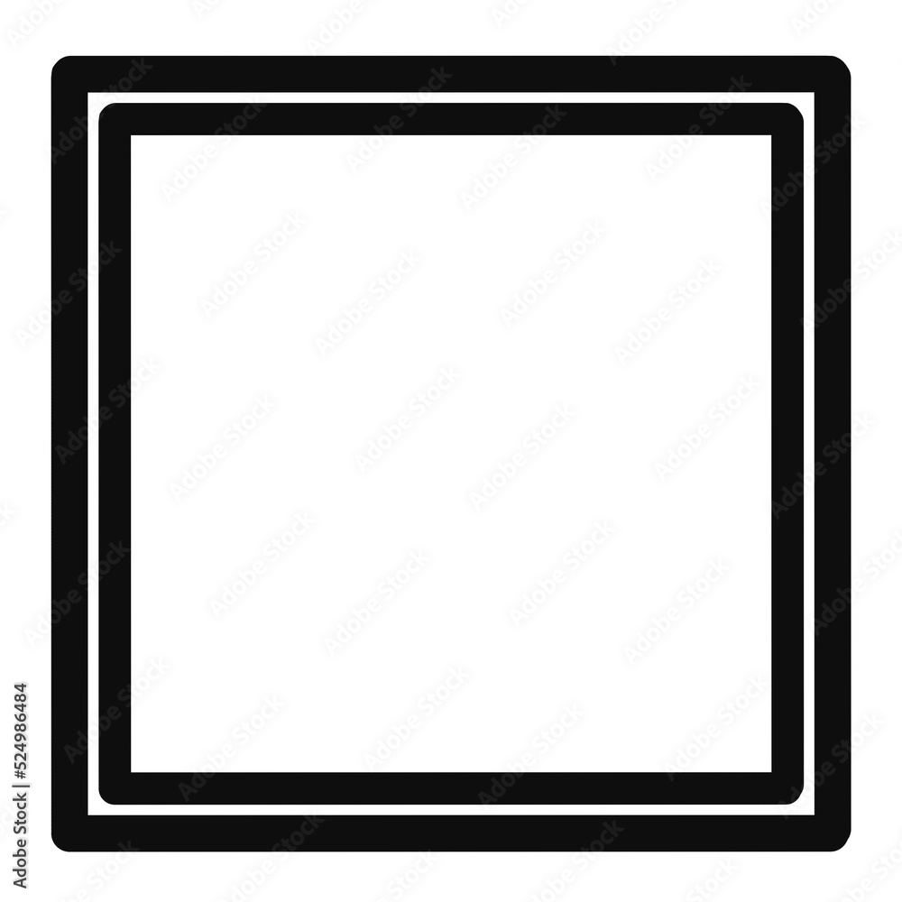 Black square frame element with line border png. Black square frame element with line border png.