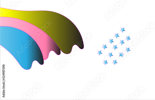 multi-colored fluid on white background