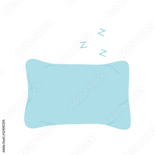Pillow flat cartoon icon. Home interior textile