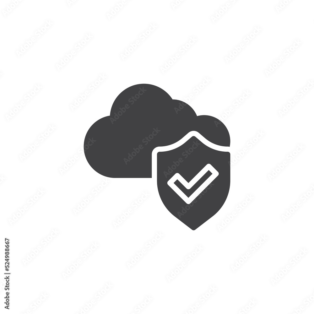 Cloud security vector icon