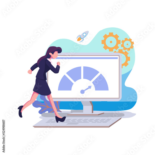 Start up accelerator flat style illustration design