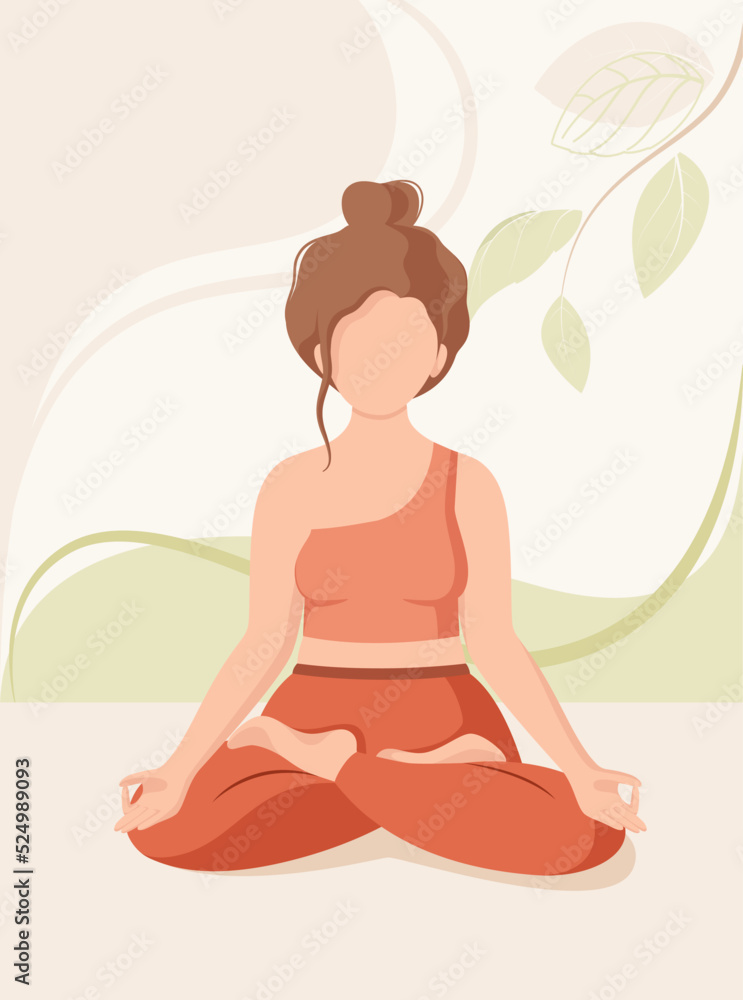 custom made wallpaper toronto digitalA fat woman does yoga. A healthy lifestyle. Cartoon design.
