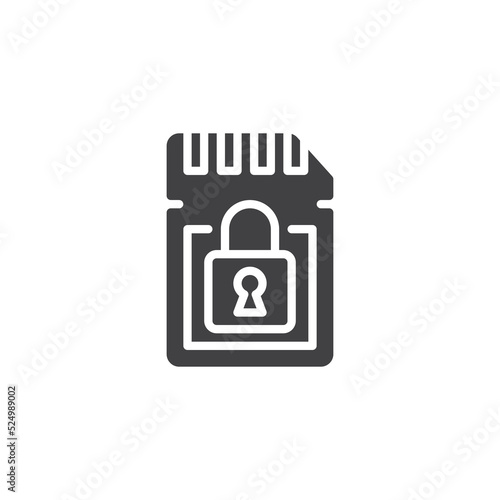 Micro SD lock vector icon