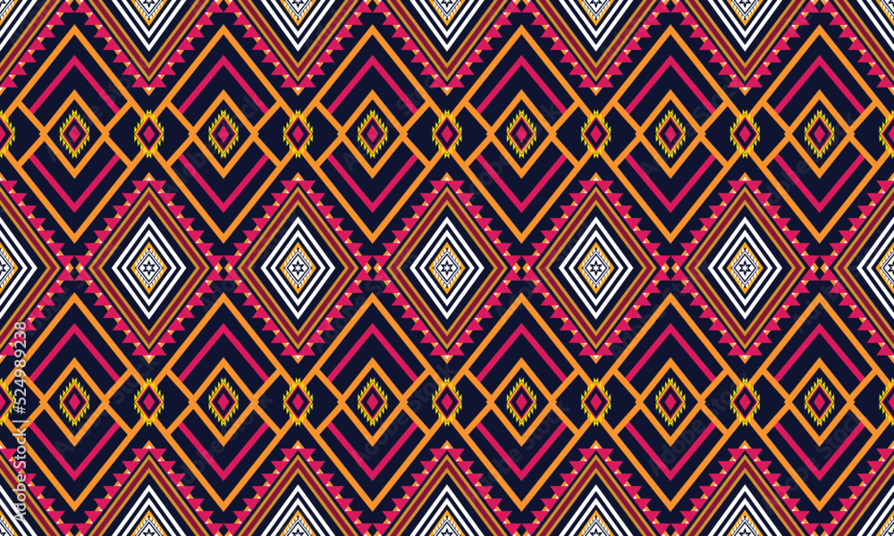 Geometric ethnic flower pattern for background,fabric,wrapping,clothing,wallpaper,Batik,carpet,embroidery style.