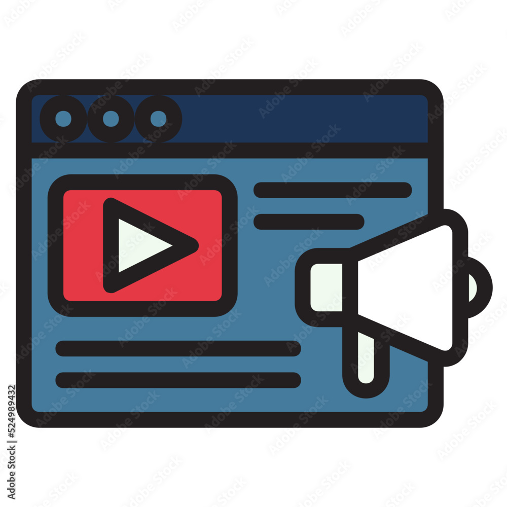 Web promotion , Digital Marketing filled outline icon. Web promotion , Digital Marketing filled outline icon.