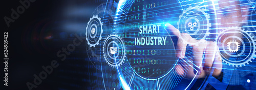 Smart industry 4.0 manufacturing technology concept.