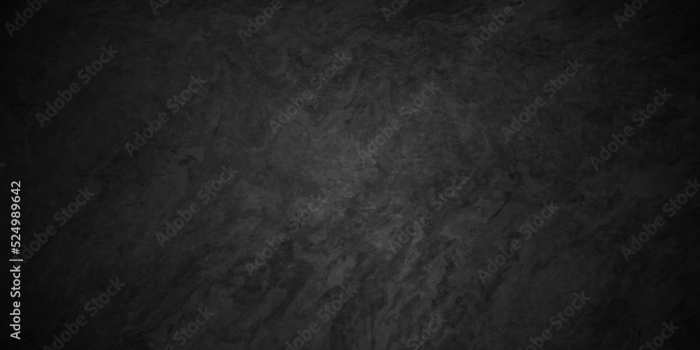 Dark Black stone concrete grunge texture background anthracite panorama. Panorama dark grey black slate background or texture.	
