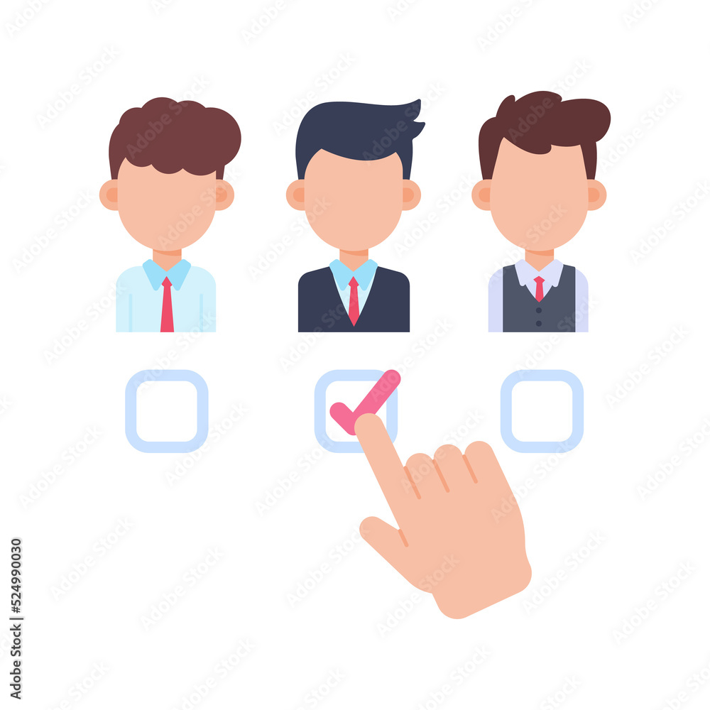 Election ballot vector. The hand holding the voting card of most people in making a choice. Election ballot vector. The hand holding the voting card of most people in making a choice.