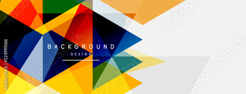 Color triangles composition, geometric abstract background. Techno or business concept, pattern for wallpaper, banner, background, landing page
