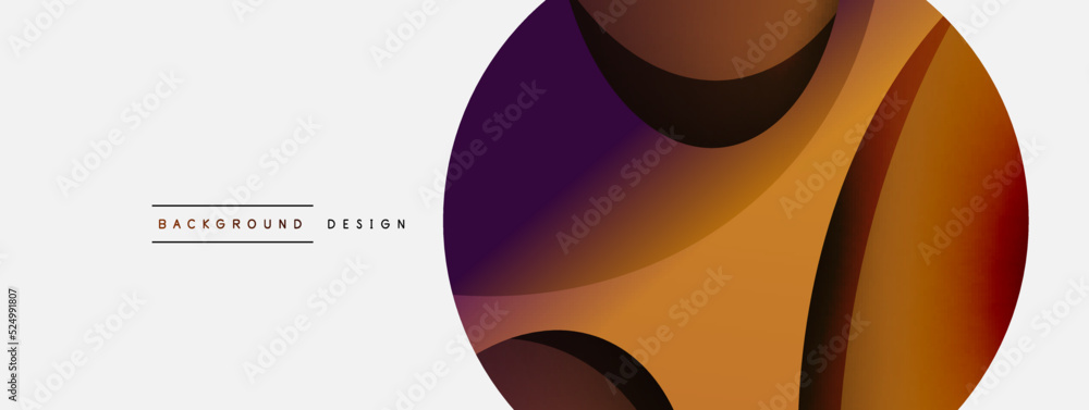 Creative geometric wallpaper. Minimal abstract background. Circle and wave composition vector illustration for wallpaper banner background or landing page Creative geometric wallpaper. Minimal abstract background. Circle and wave composition vector illustration for wallpaper banner background or landing page