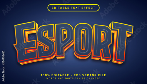 esport light color 3d text effect and editable text effect