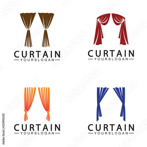  Curtain logo vector illustration design template