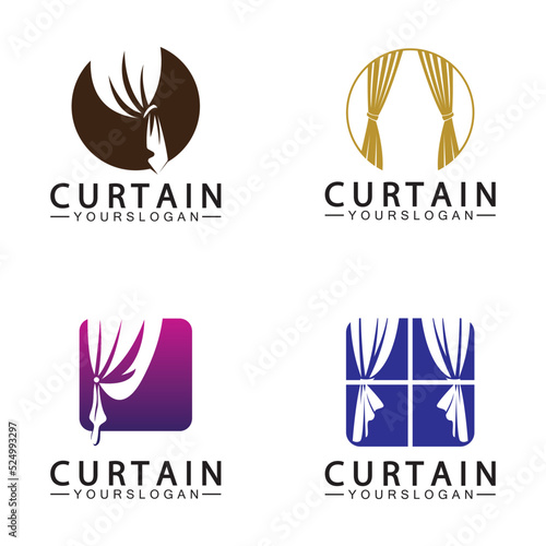  Curtain logo vector illustration design template