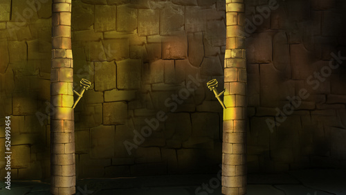 Pharaoh tomb in ancient Egypt illustration