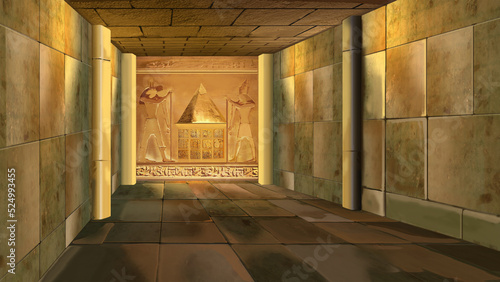 Pharaoh tomb in ancient Egypt illustration