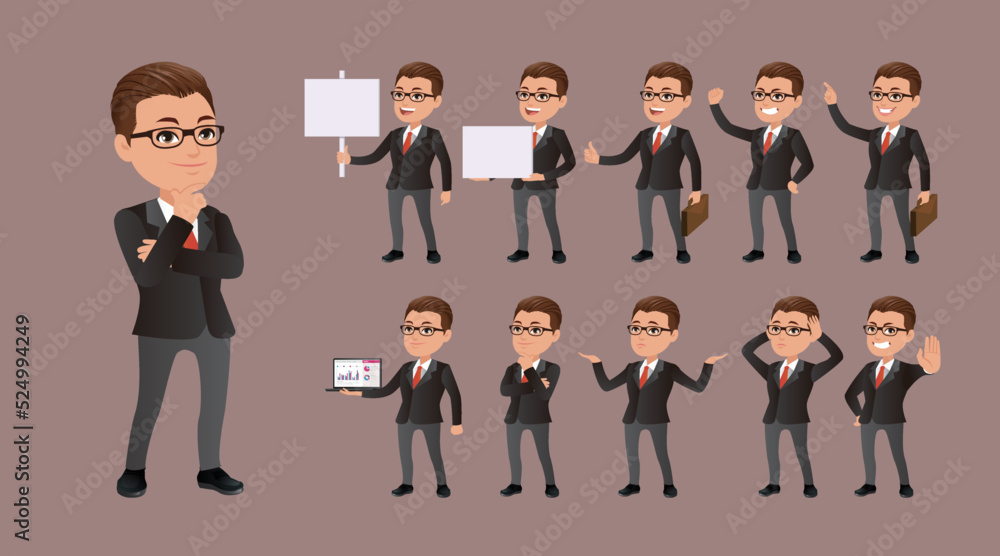 Business people set different gestures Business people set different gestures