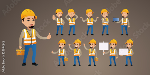 Business people set different gestures