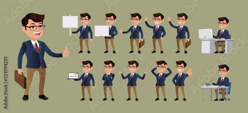 Business people in different gestures