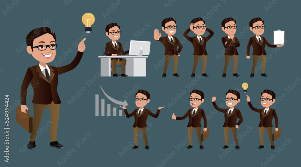 Business people in different gestures Business people in different gestures