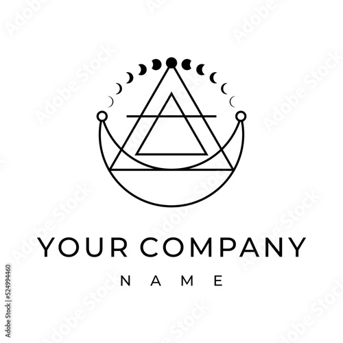 Alchemy symbols logo inspiration vector Illustration custom logo design vector illustration