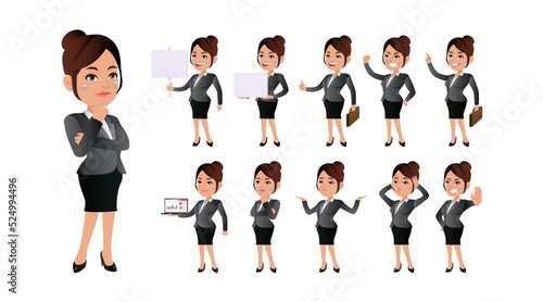 Business people in different gestures