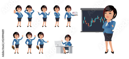 Business people in different gestures