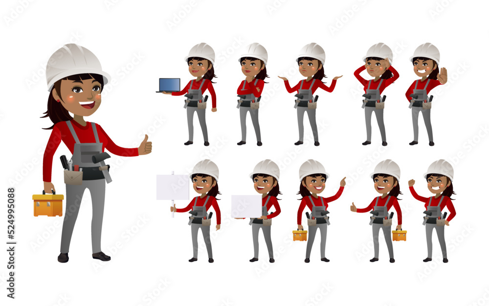 Workers with different poses. vector Workers with different poses. vector