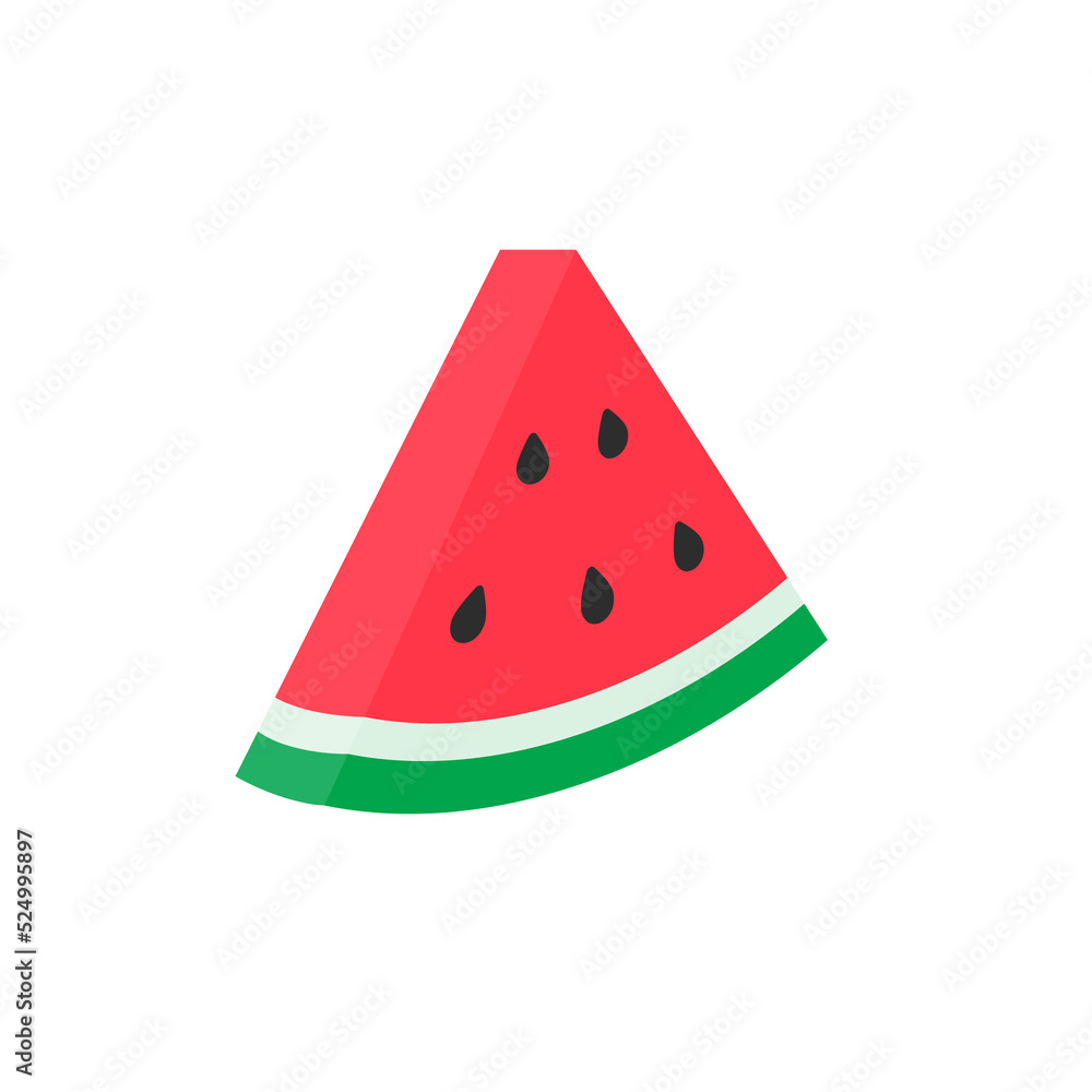 Watermelon vector. red fruit cut into pieces with seeds inside Refreshing food in the summer Watermelon vector. red fruit cut into pieces with seeds inside Refreshing food in the summer