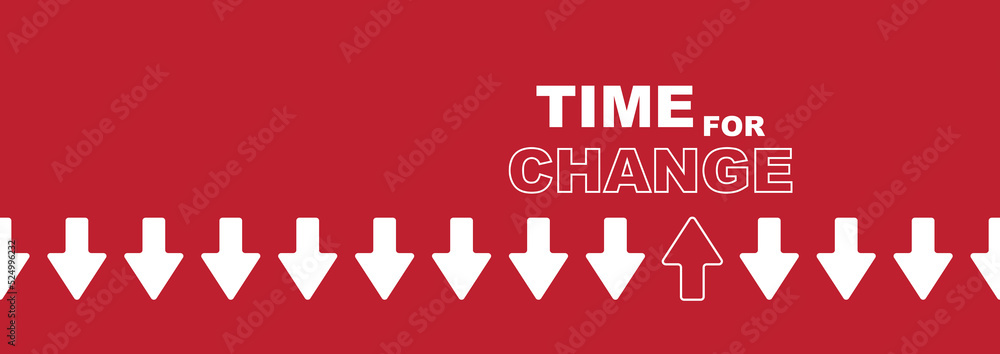 time for change sign on white background	