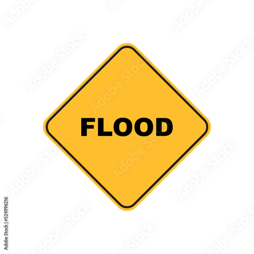 flood sign on white background	