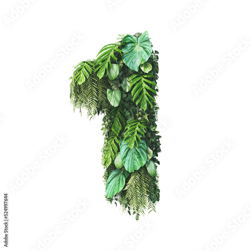 3d rendering of vertical garden number	
