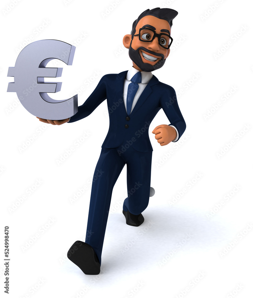 Fun 3D cartoon illustration of an indian businessman Fun 3D cartoon illustration of an indian businessman