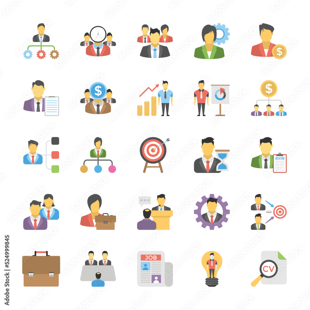 Human Resources Flat Icons Set
Human Resources Flat Icons Set