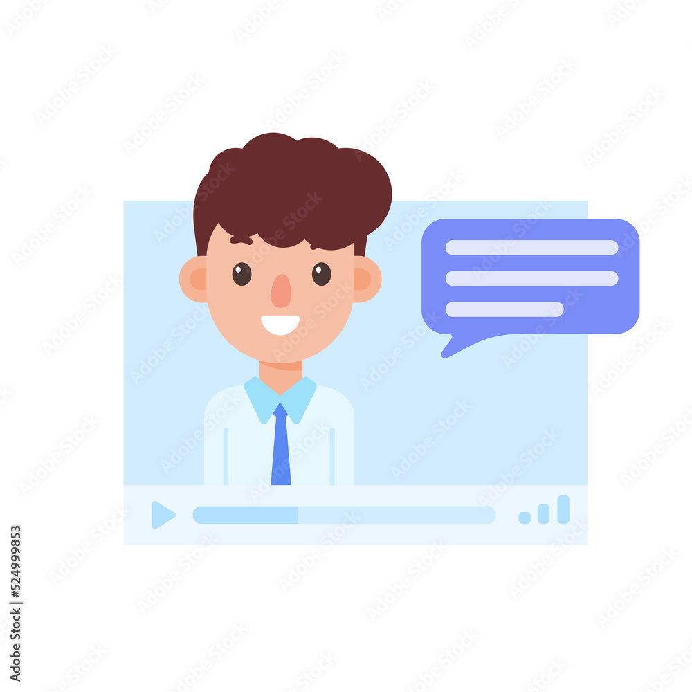 vector businessman on computer screen online meeting concept vector businessman on computer screen online meeting concept