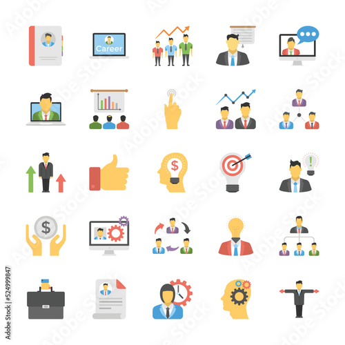 Human Resource Flat Icon Pack