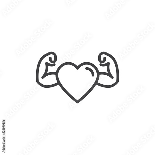 Strong heart line icon