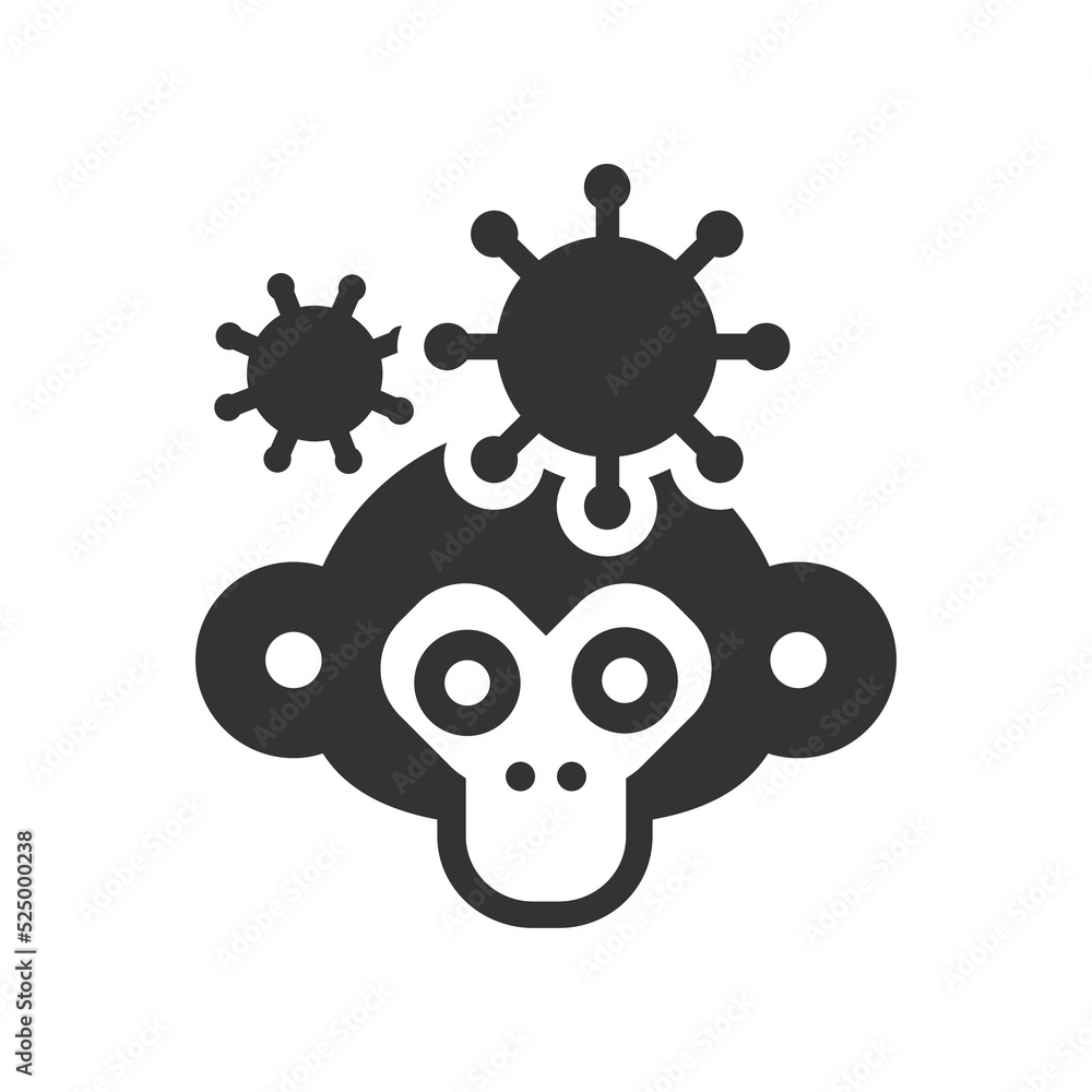 monkey pox virus glyph sign