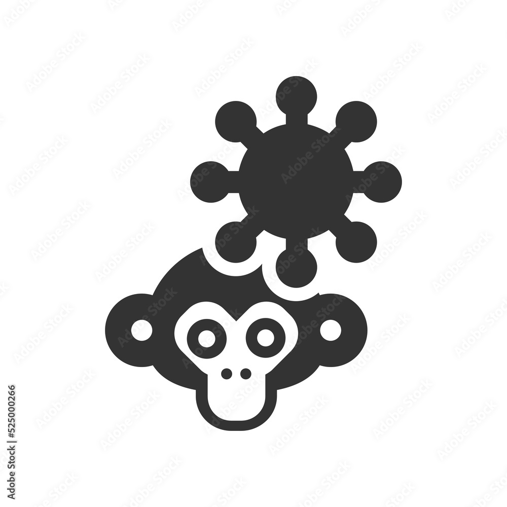 Obraz premium Cartoon Monkey pox vector icon