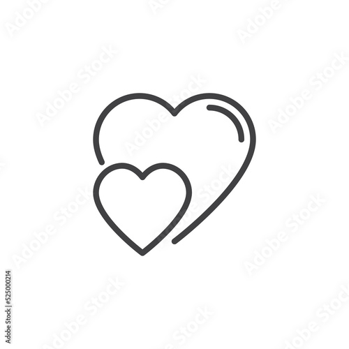 Couple hearts line icon