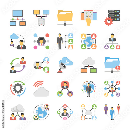 Communication and Networking Icons Set