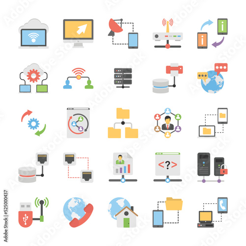 Set of Communication and Networking Icons