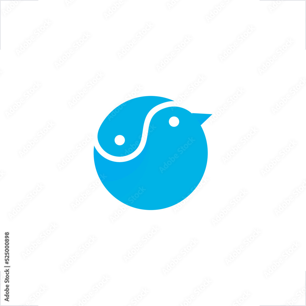 bird yin yang sleek logo bird yin yang sleek logo