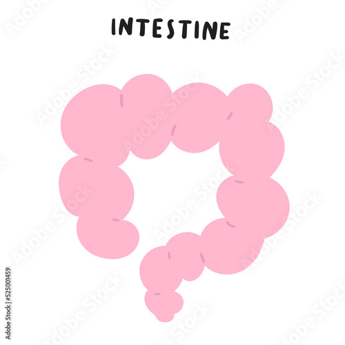 Intestine icon. Hand drawn vector illustration on white background.