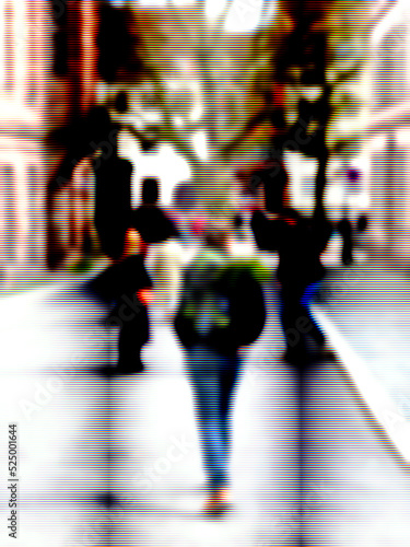 Фотография Rear view of man sightseeing the city in metaverse conceptual reality imaginatio