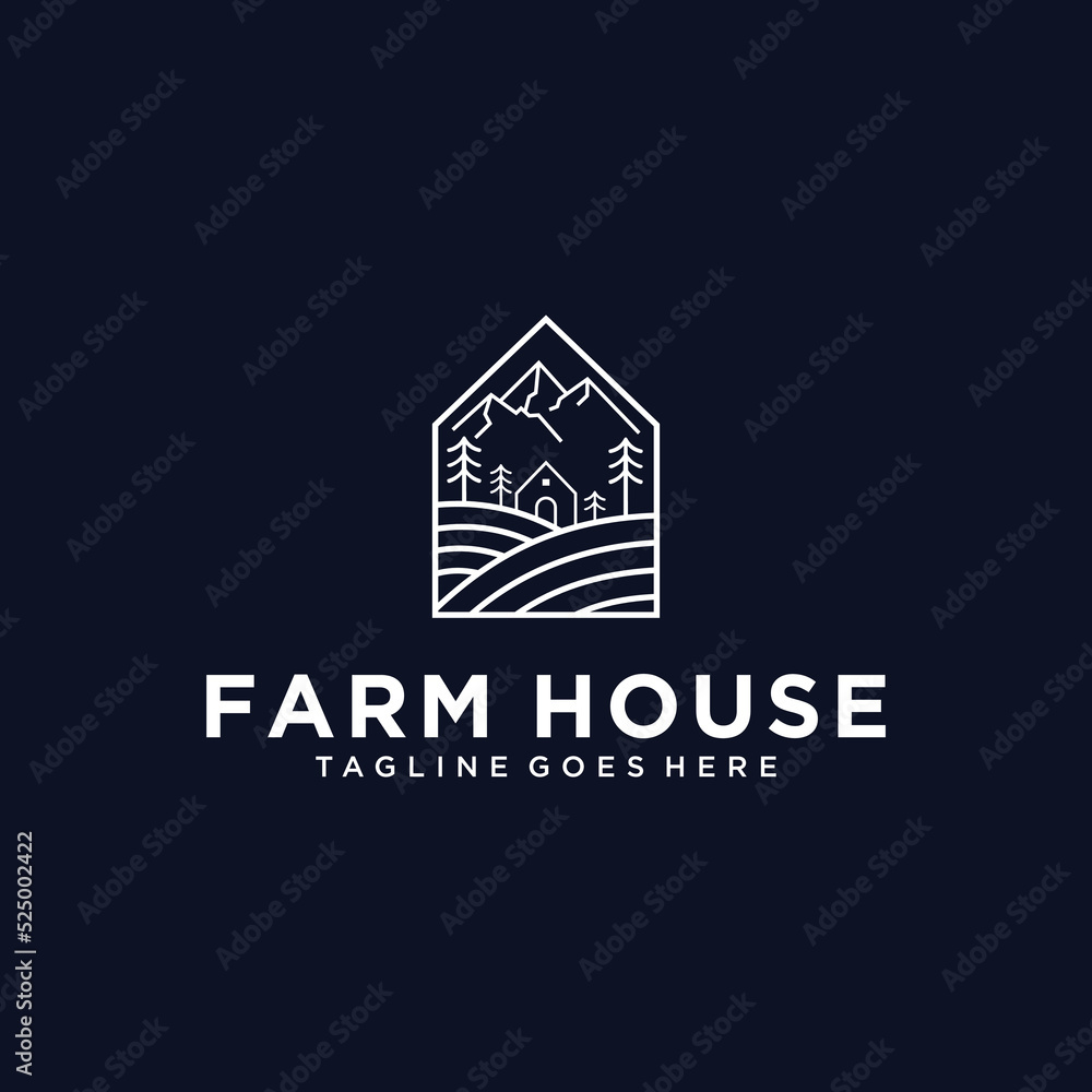 Line Art Farm House Design