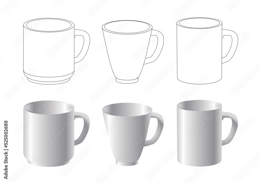 Various shape of mugs Various shape of mugs
